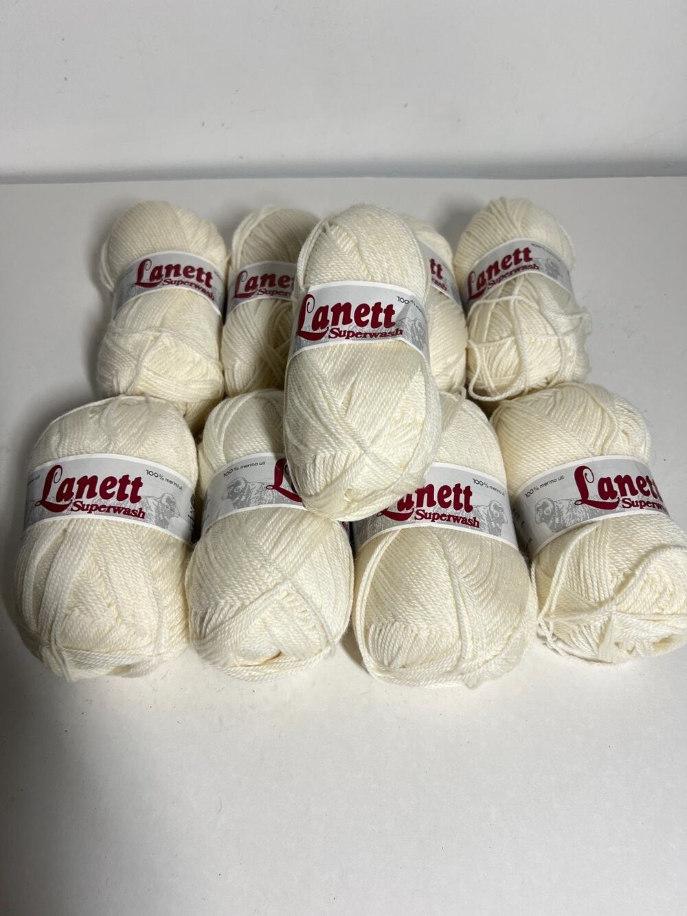 Lanett Sandnes Garn Norway Yarn Lot 9 Merino Superwash Light Fingering 50g CREAM